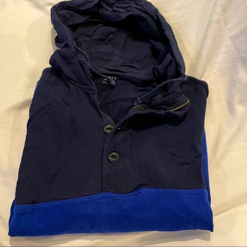 J. Crew Zipper/Button Hoodie Sweatshirt